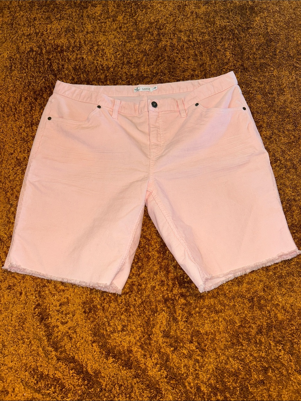Carve Designs Pale Pink Mid-Length Denim Bermuda Shorts